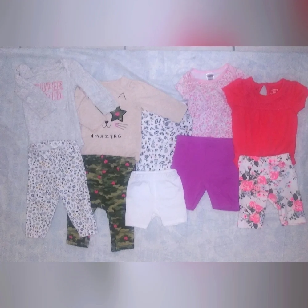 Bundle of ten pieces for baby girl 0-6 months